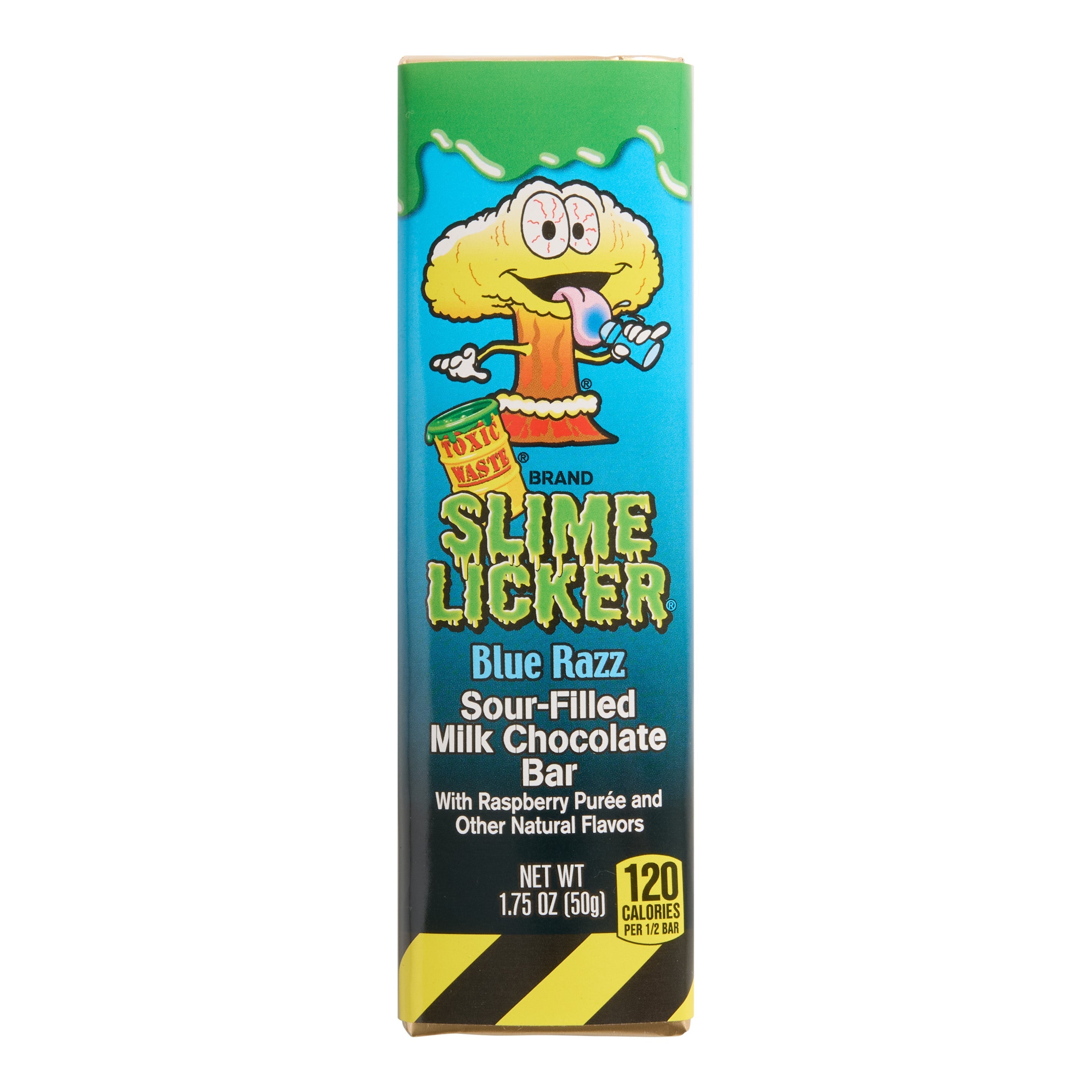 Slime Licker Blue Razz Sour Filled Milk Chocolate Bar-Toxic waste
