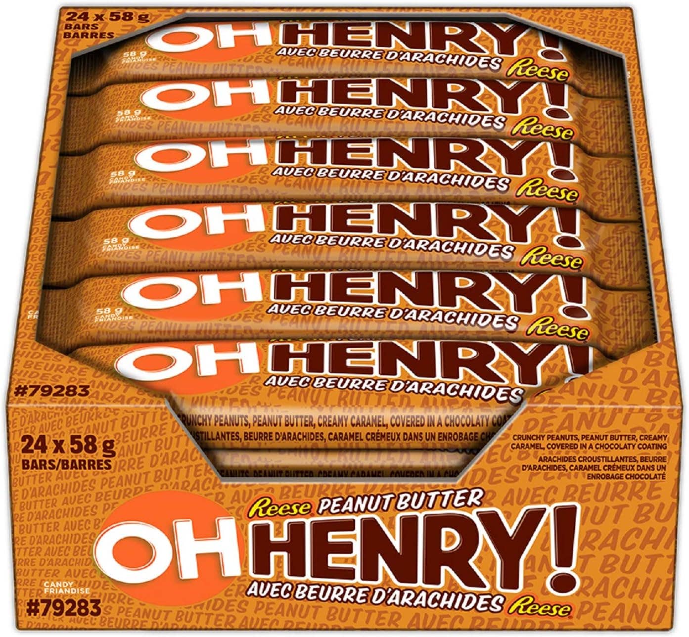 Oh Henry! Reeses Peanut Butter Chocolate Bar 58 g - 24ct
