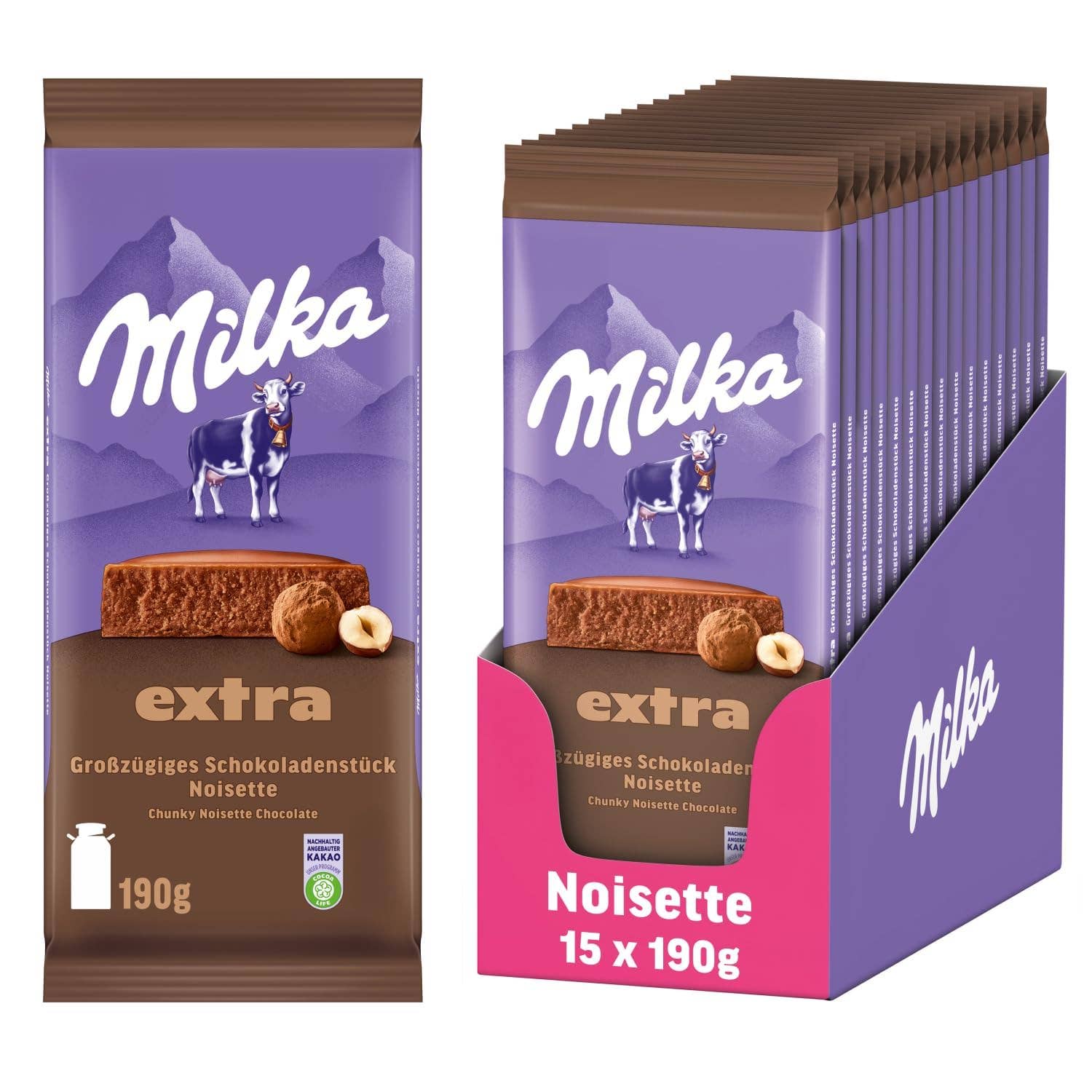 Milka Extra Chunky Noisette 190g (Germany)