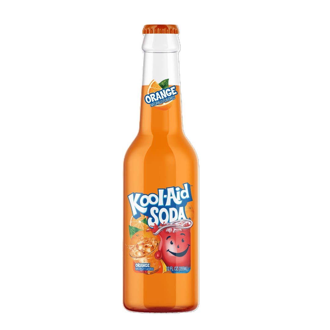 Kool-Aid Soda, Orange 12fl oz, 12ct Glass