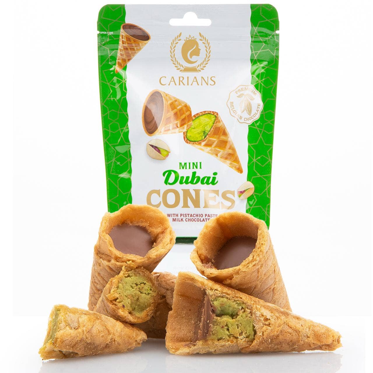 Dubai Chocolate Bite Size Mini Cones  - 12 units in 1 Case