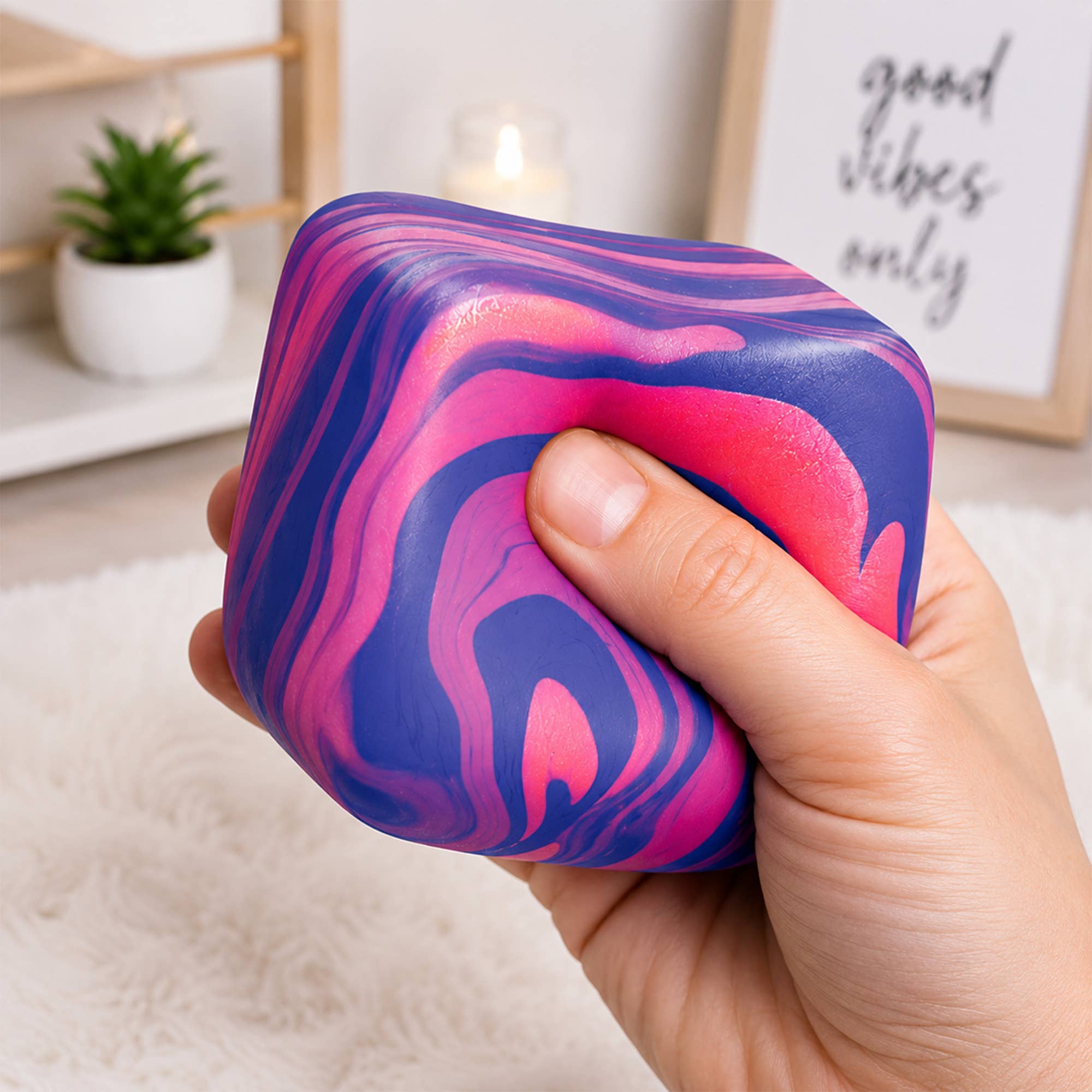 Swirl Cube Squishy Display - Stress Relief, Sensory, Toy
