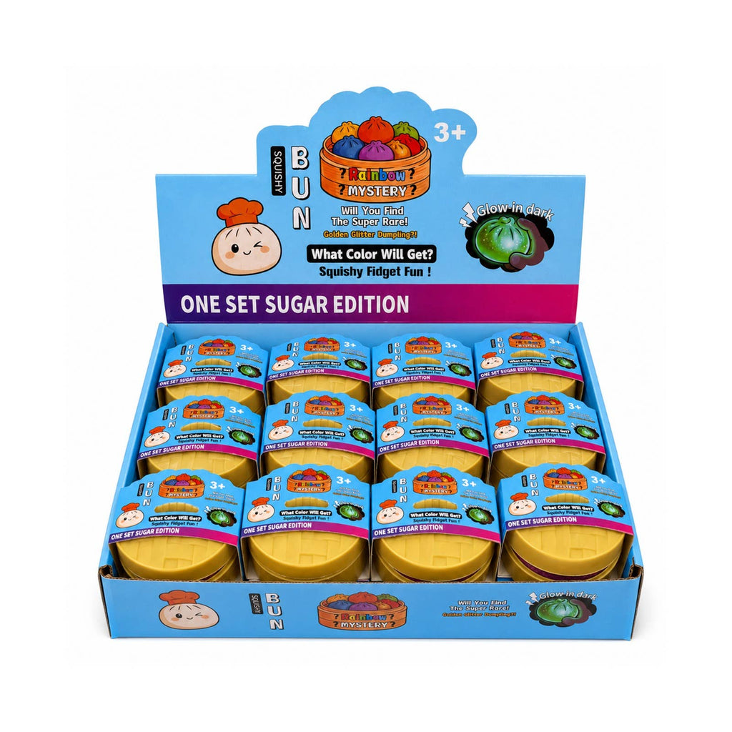 Mini Glitter Dumpling Squishy – Mystery Sensory Toy Display