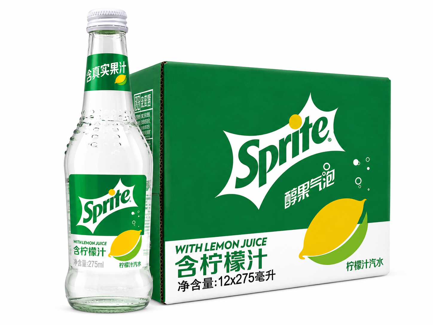 Sprite Lemon Flavor Soda Glass Bottle 275ML