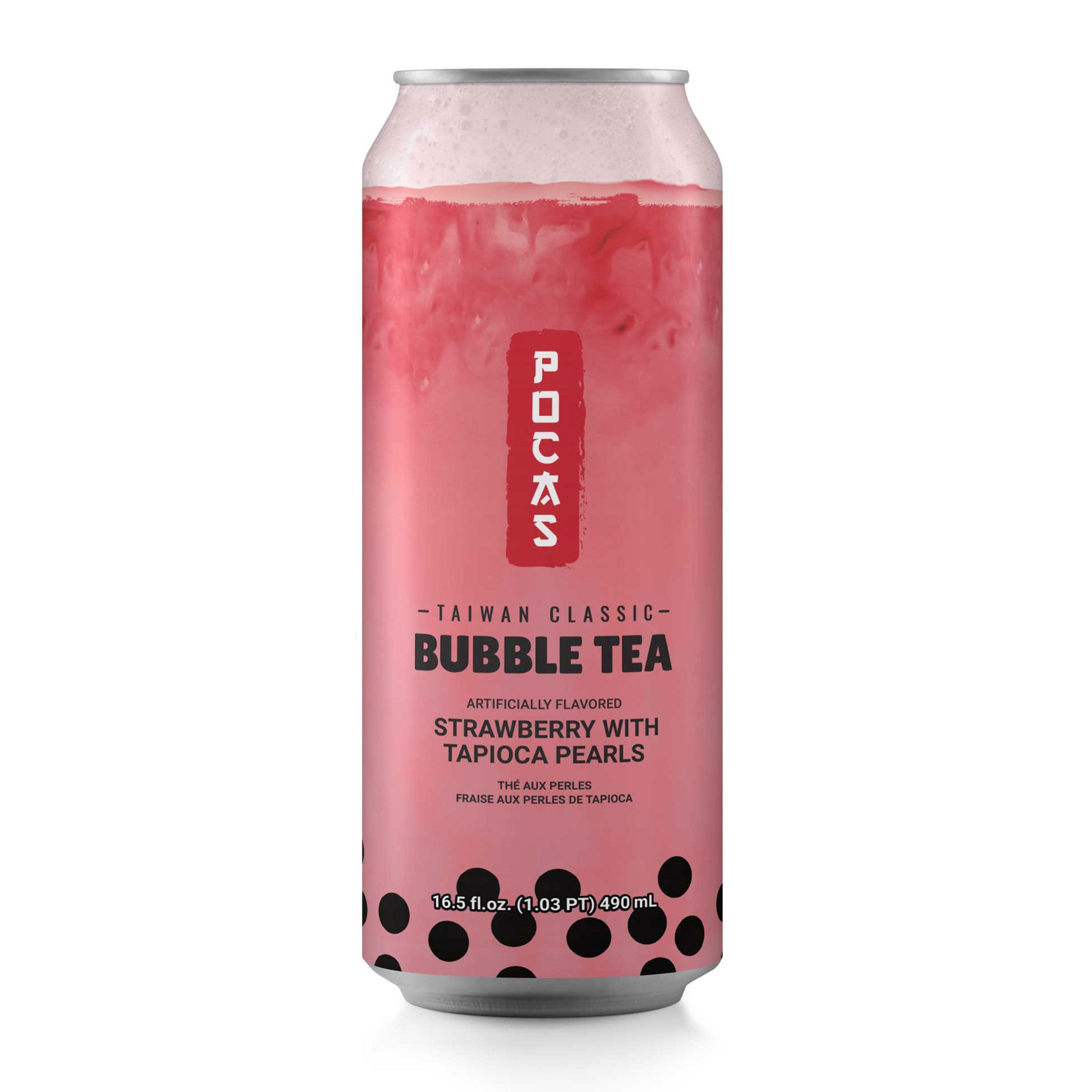 Pocas Bubble Tea Strawberry with Tapioca Pearls