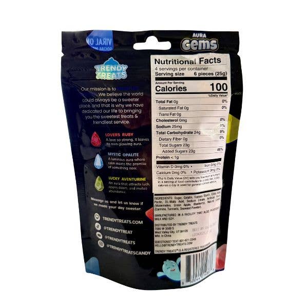 Aura Gems, Mini ASMR Candy, 3.52oz Bag, 12ct Case