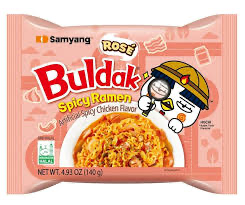 Rose Buldak Spicy Ramen,Artificial Spicy Chicken Flavour Stir fried Instant Noodles 4.93 Oz
