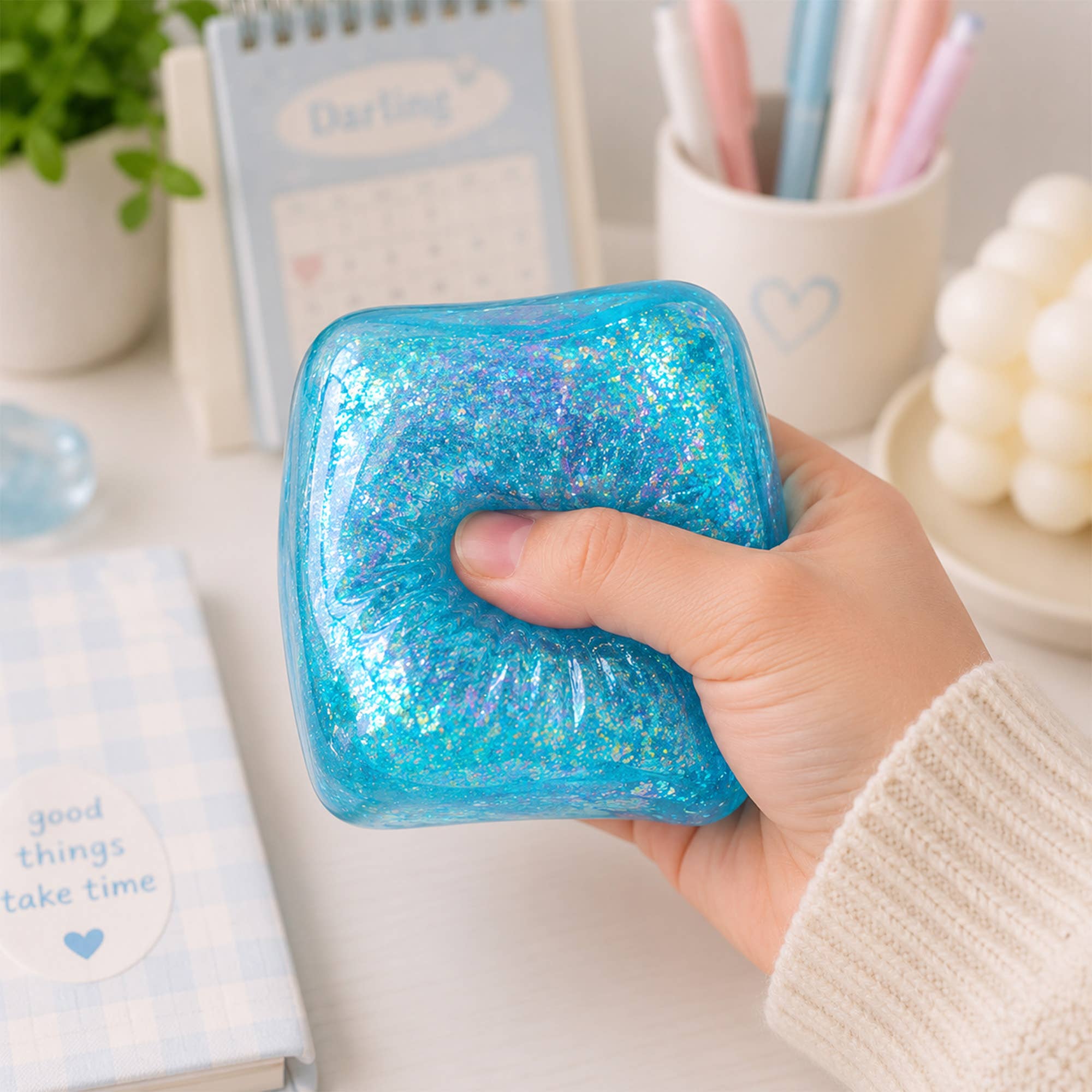 Glitter Ice Cube Sensory Fidget Toy Squishy Display