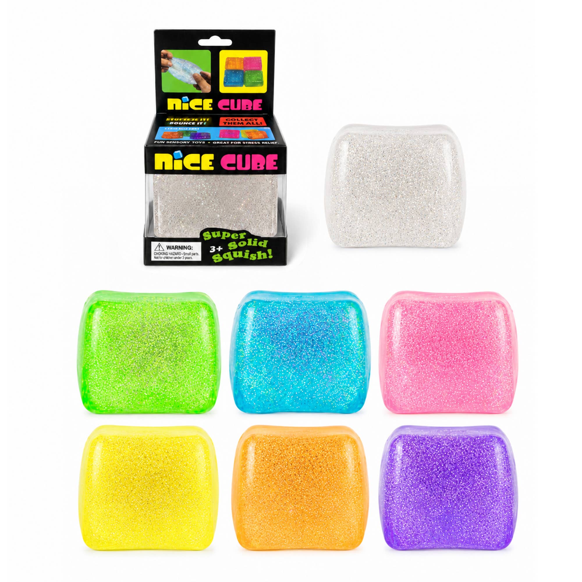 Glitter Ice Cube Sensory Fidget Toy Squishy Display