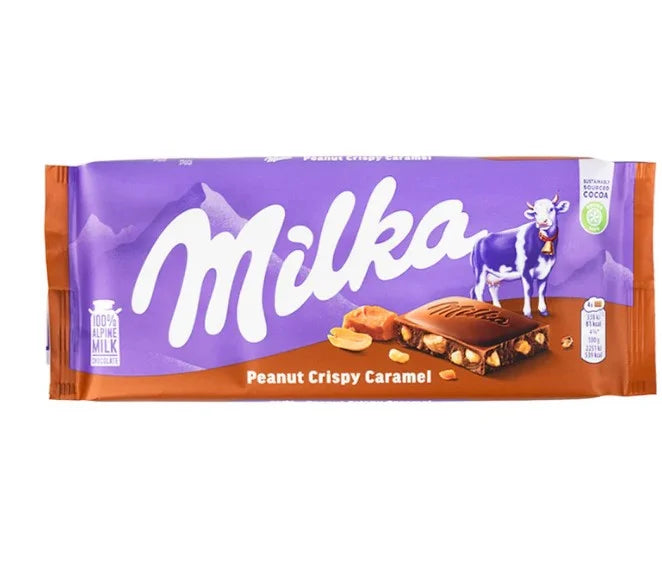 Milka peanut crispy caramel