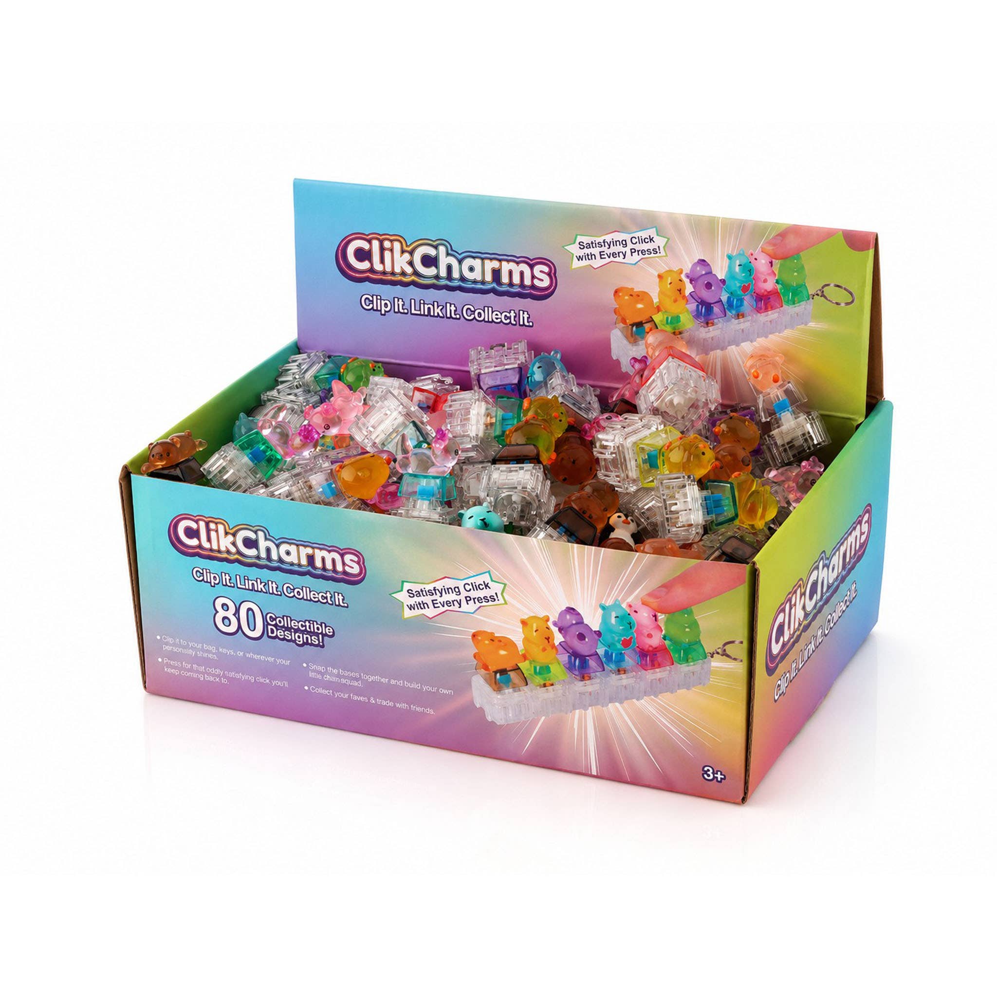 ClikCharms Fidget Keyboard Clicker Keychain 80 Designs Case