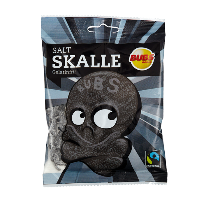 Bubs Godis Salt Skalle Liquorice Skulls Candy