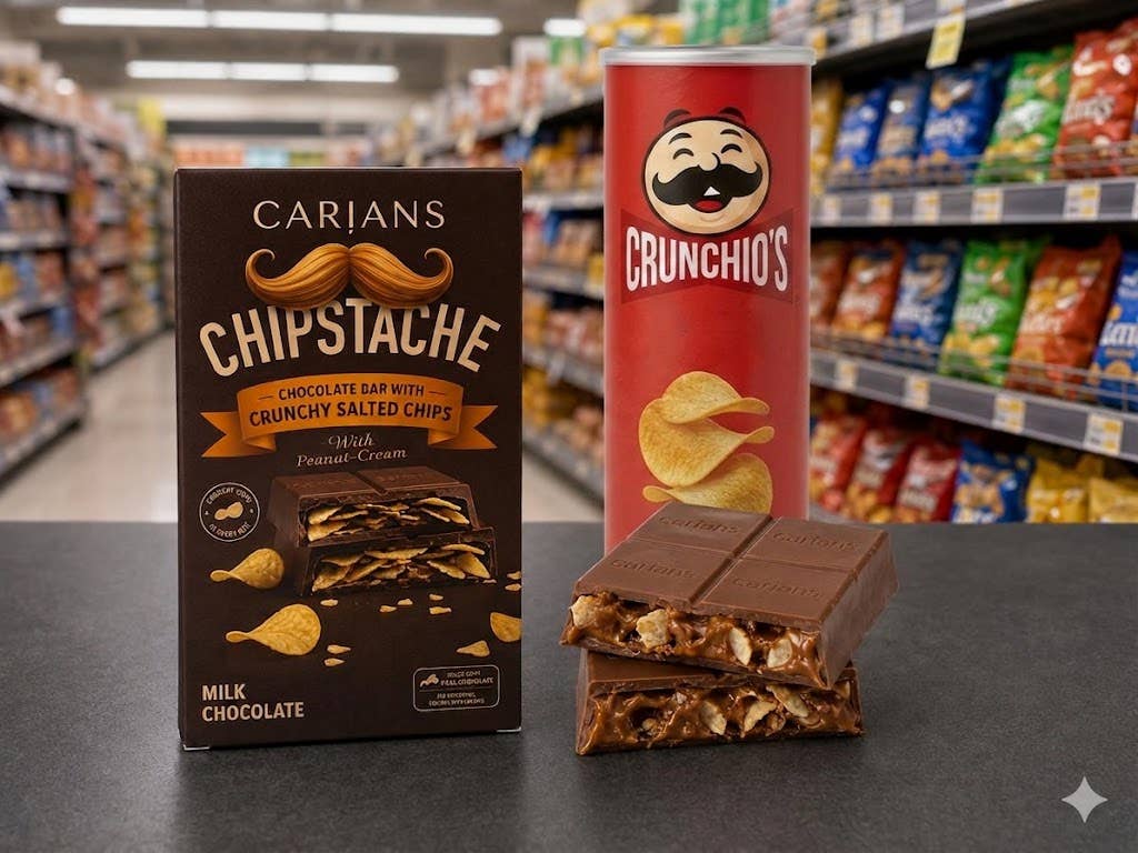 Chipstache Pringles Chips Chocolate Bar 4.6 oz (130g)