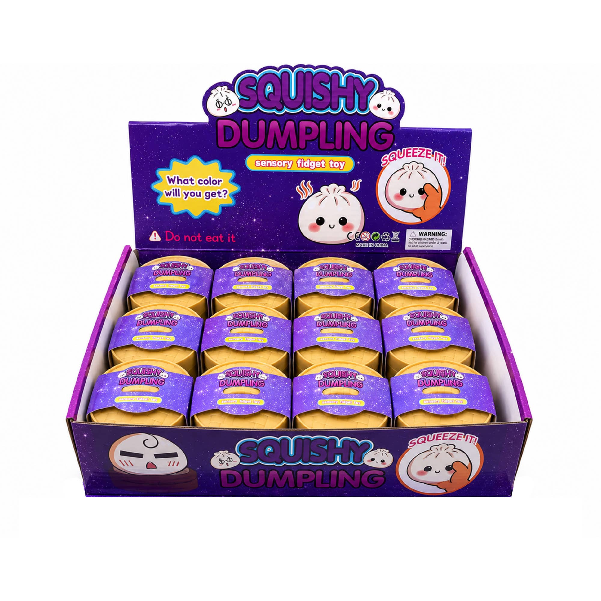 Mini Glitter Dumpling Squishy – Mystery Sensory Toy Display