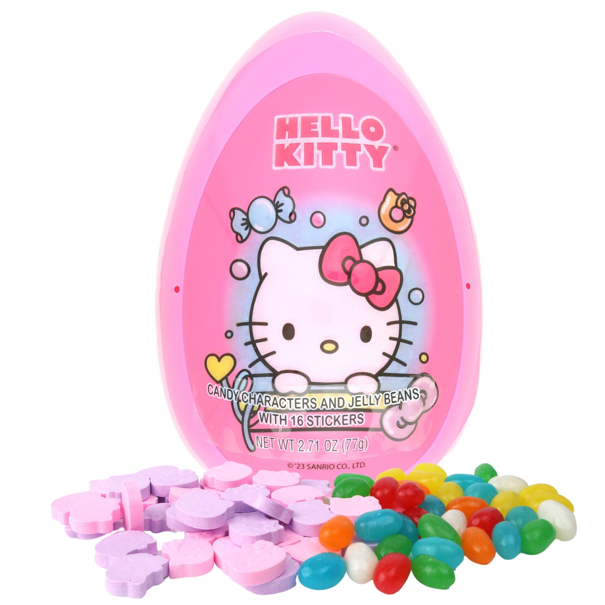 Hello Kitty Molded And Printed Jumbo Egg With Candy.