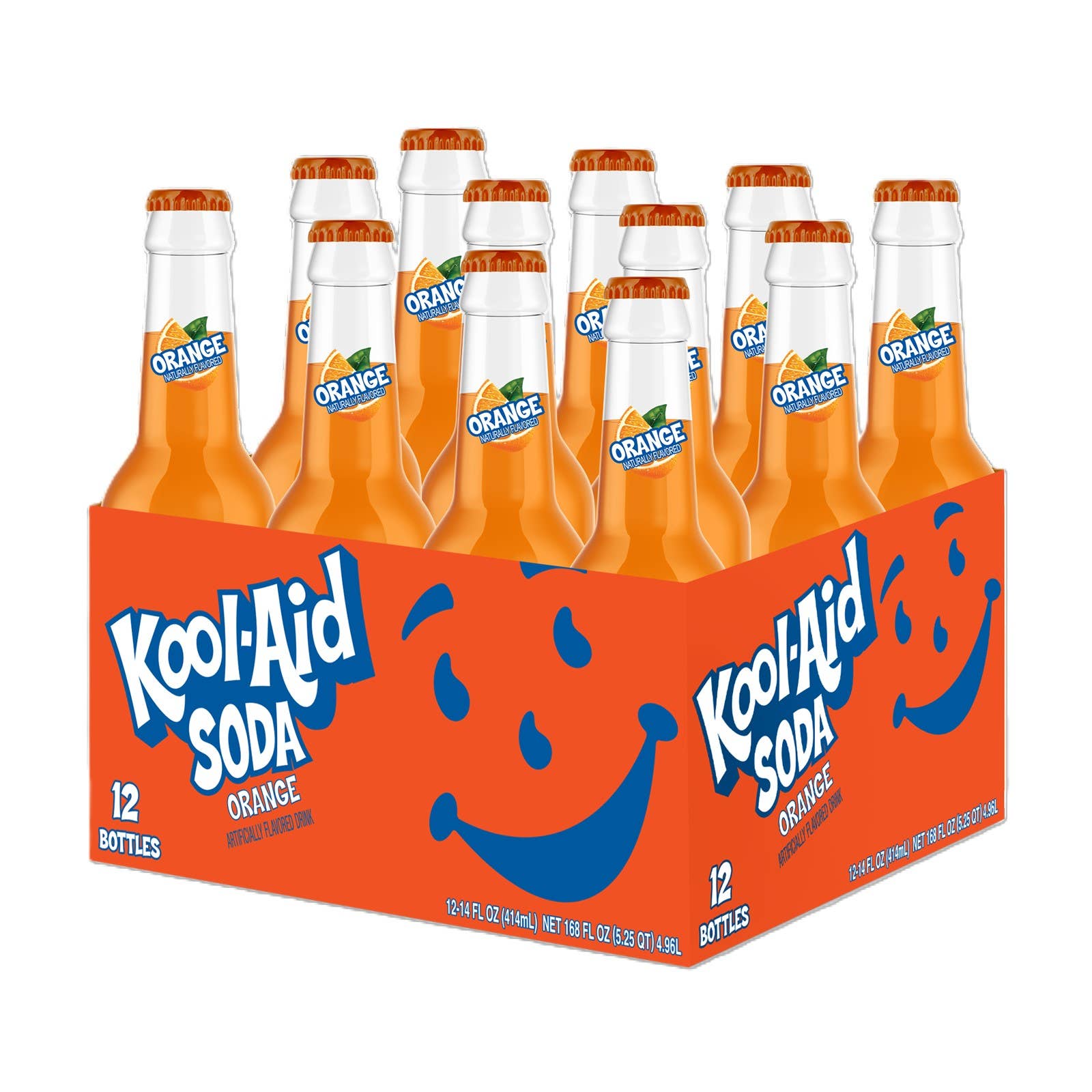 Kool-Aid Soda, Orange 12fl oz, 12ct Glass
