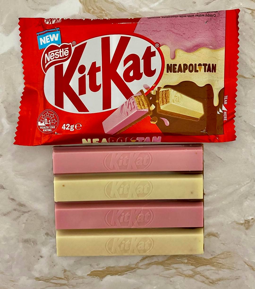 Australian  Nestle Kit Kat Neapolitan Bar 1.48 oz (42g)