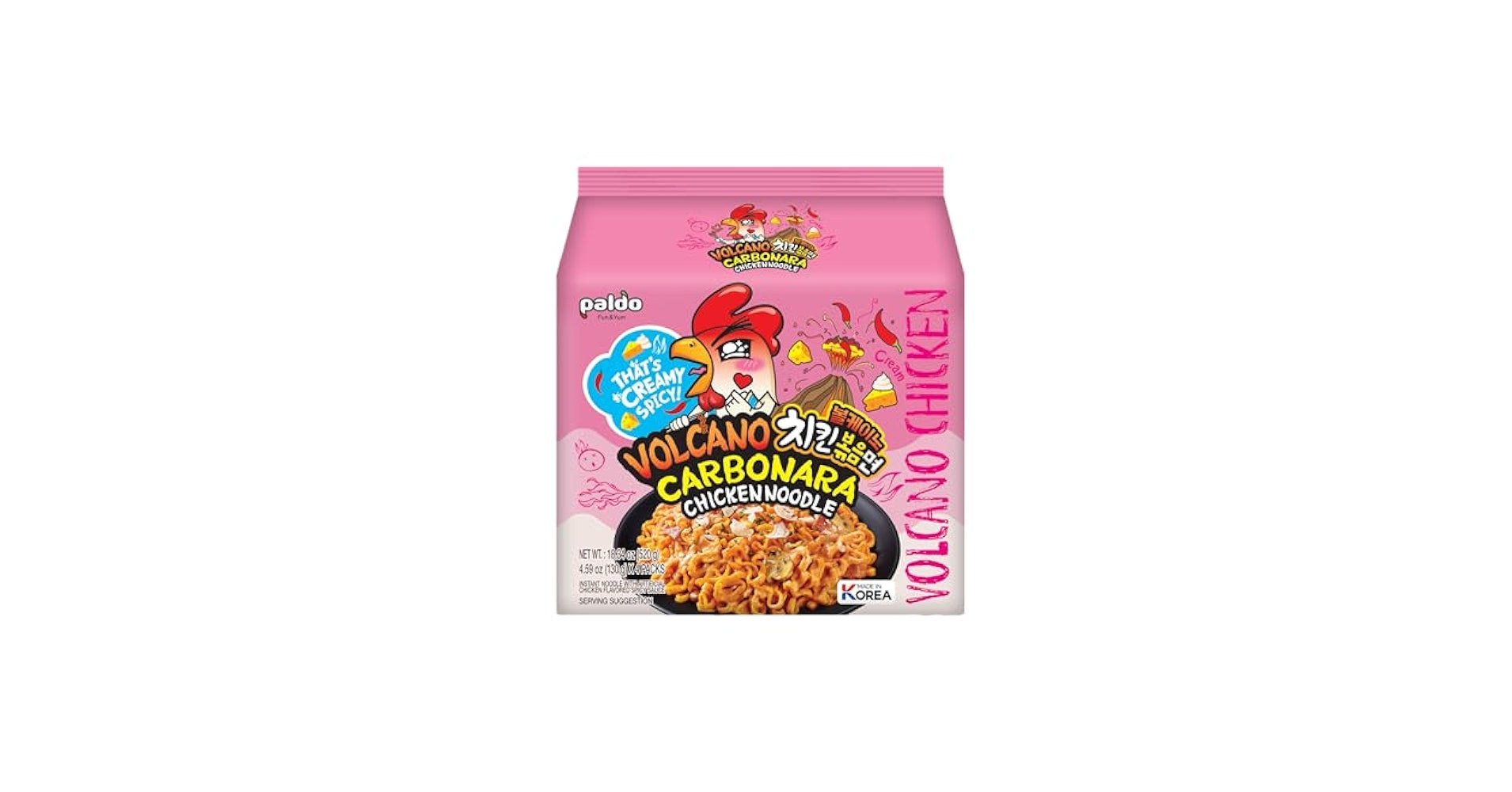 Paldo volcano carbonara chicken noodle