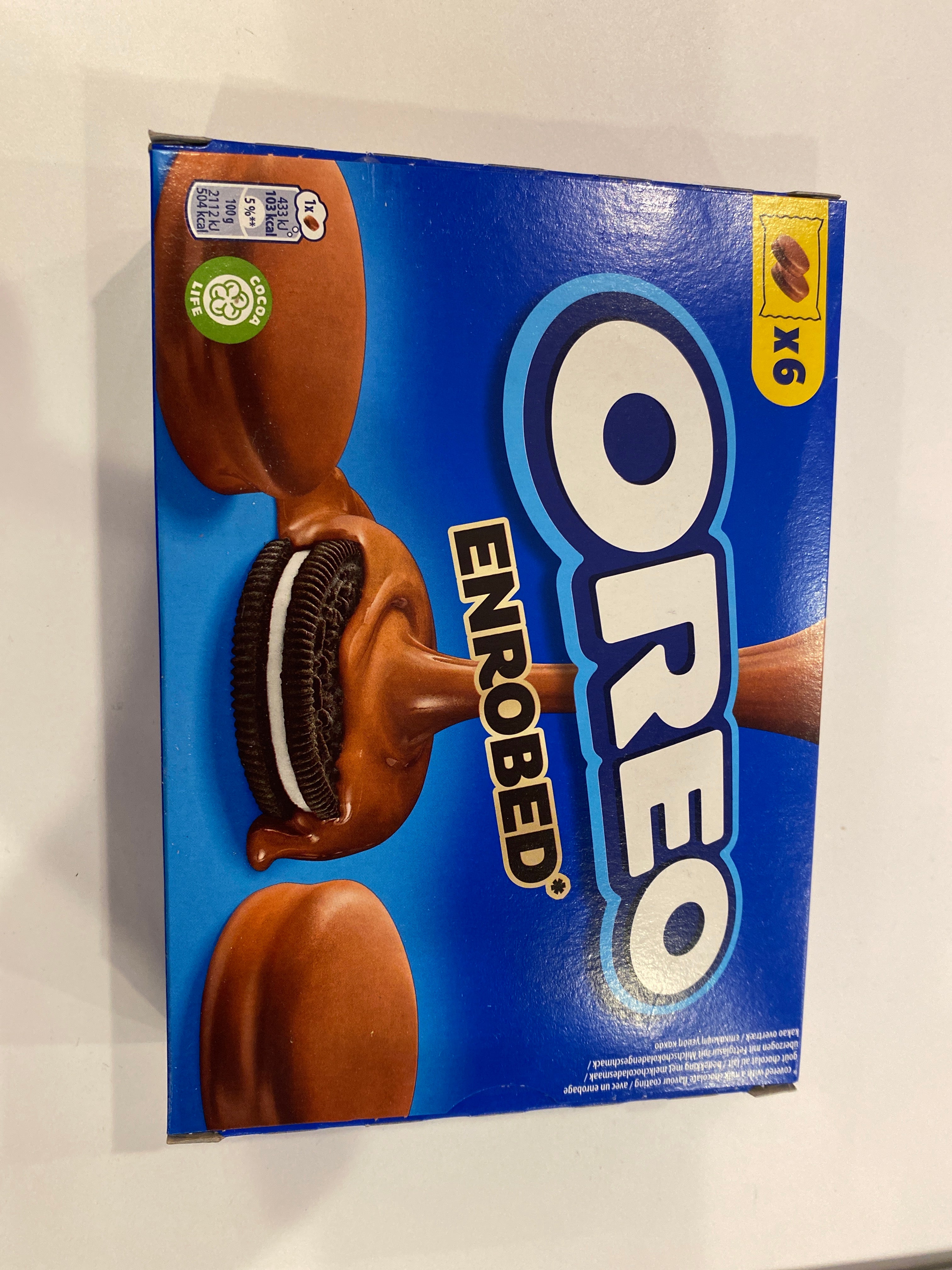 Oreo enrobed milk chocolate