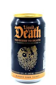 Liquid death squeezed to death flavored sparkling water