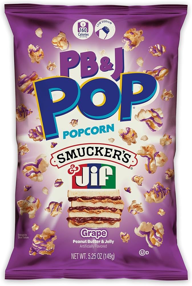 Candy pop smuckers grape jelly popcorn