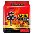 Nongshim Shin Stir Fry Spicy Beef Ramen Noodle Pack, 18.6oz