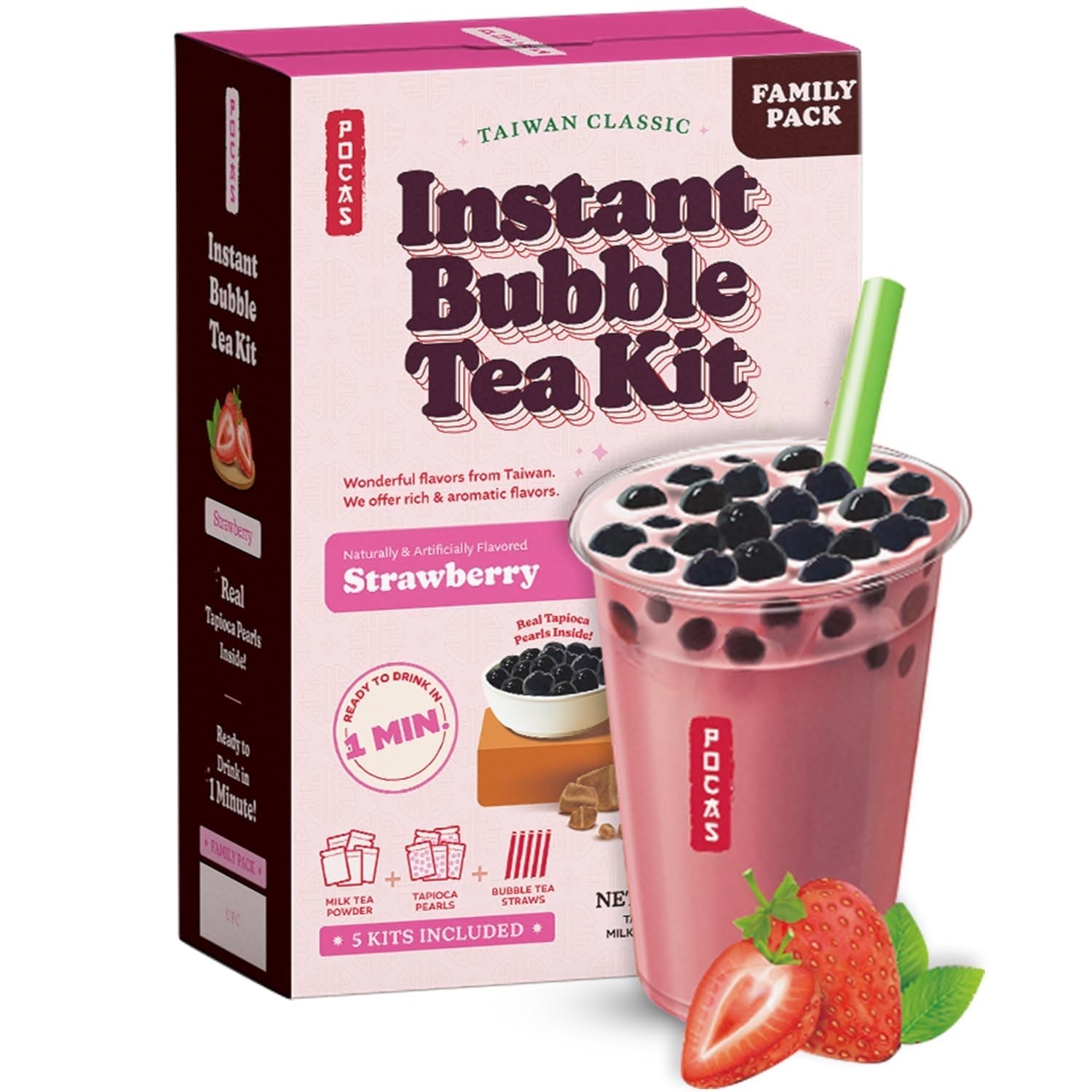 Pocas Bubble Tea Kit, Strawberry