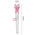 Pink Cat Training Chopstick Plastic with Adjustable Silicon