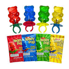 Sour Teddy Pop Ring Lollipop