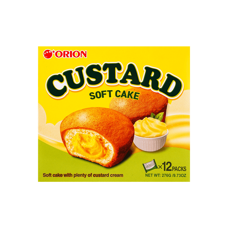 Orion Soft Custard Cream Cakes, 276g. Korean dessert