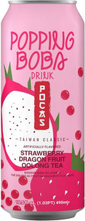 Pocas Popping Pearl Strawberry Dragon Fruit Oolong Tea 490ml