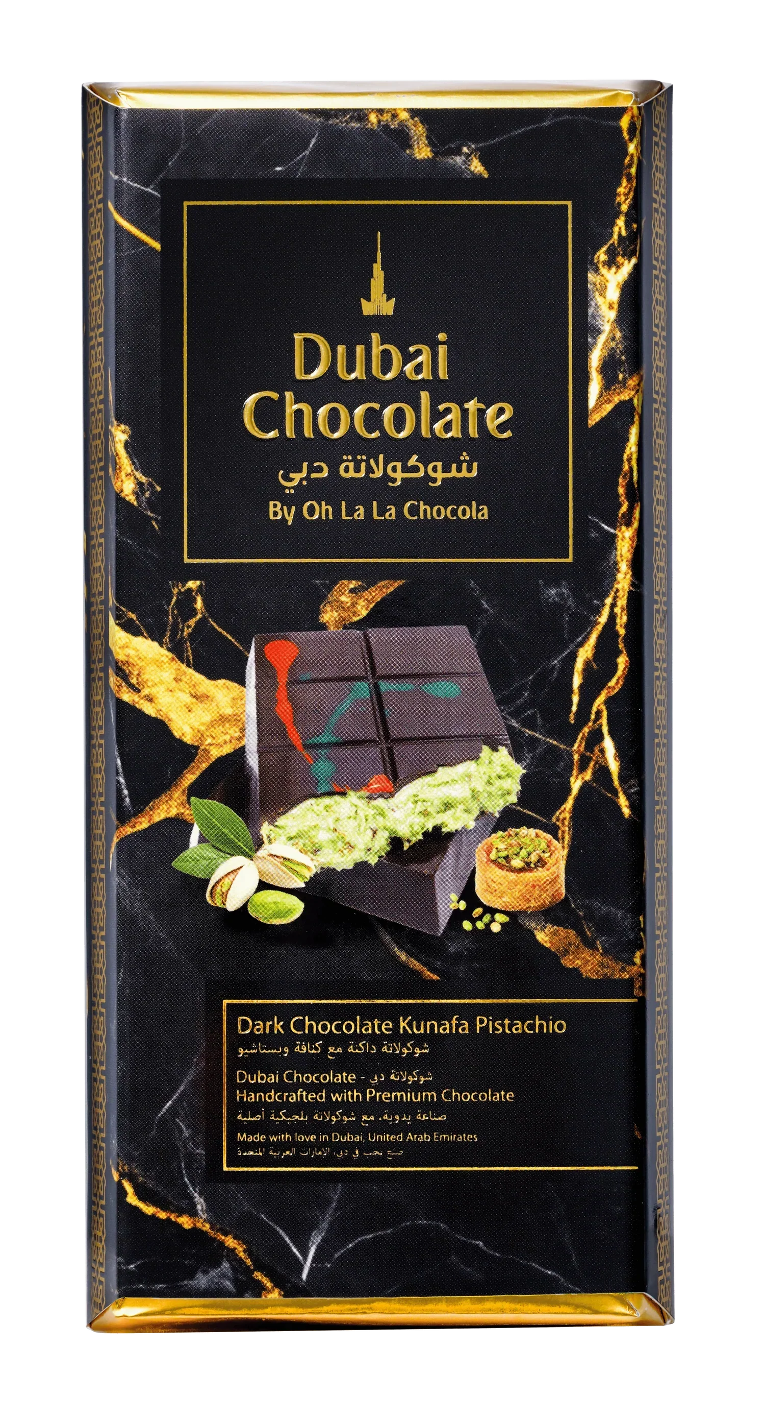 Dubai Chocolate Dark Chocolate Kunafa Pistachio