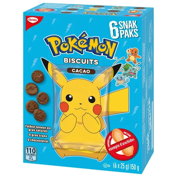 Christie, Pokemon Cocoa Snack Packs, Individually Wrapped, 150G