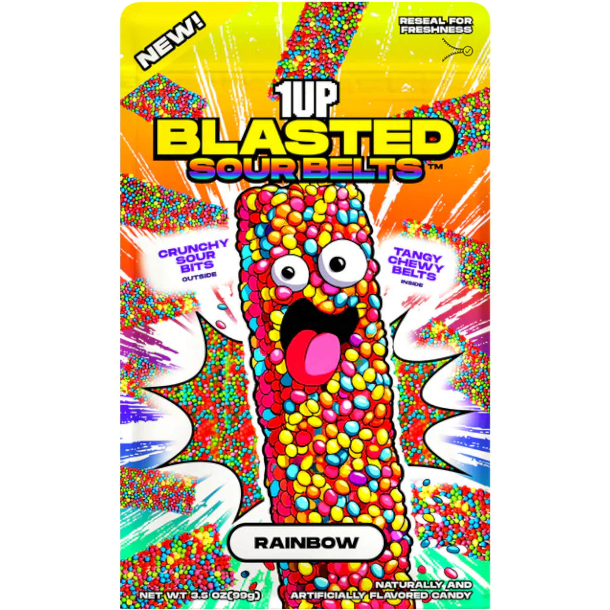 1UP Blasted Rainbow Sour Belts