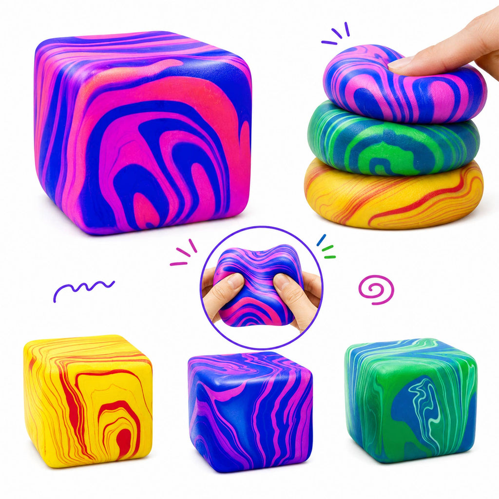Swirl Cube Squishy Display - Stress Relief, Sensory, Toy