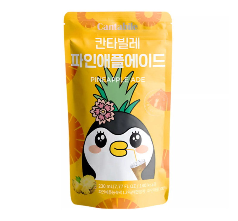 Cantabile Pineapple Ade Pouch Drink 230ml (Korea)