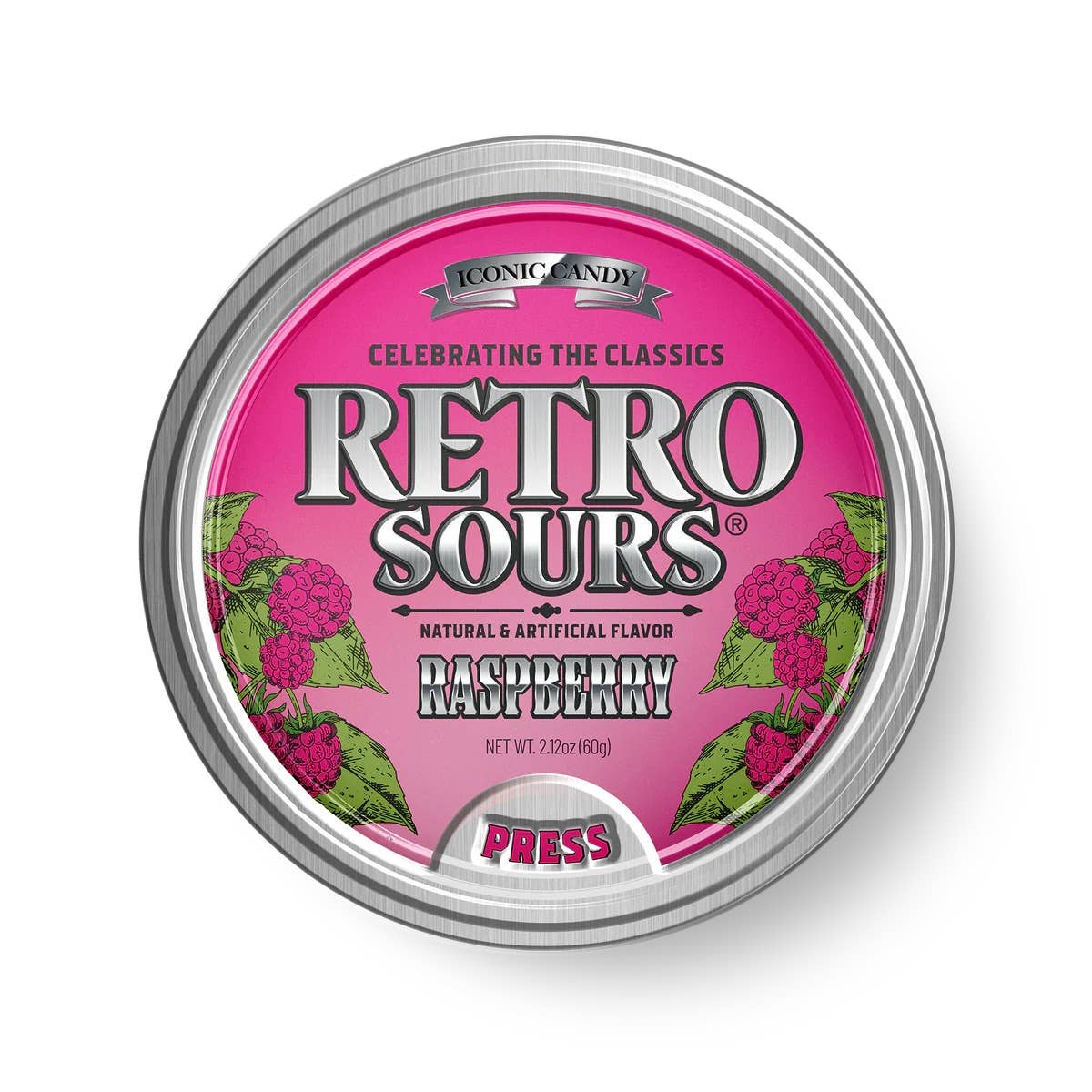 Retro Sours Raspberry, 2.12oz Tin, 8ct
