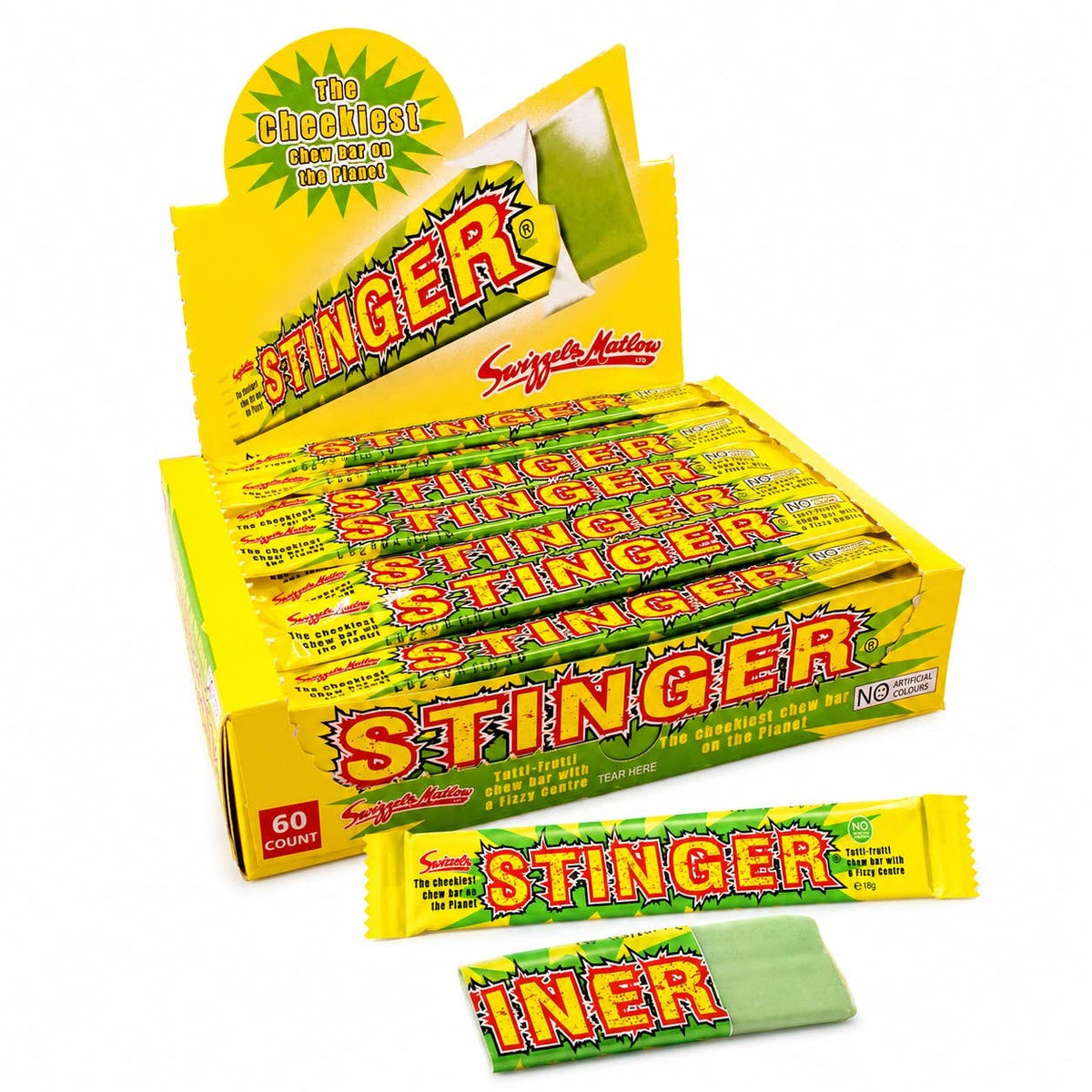 Swizzels UK Import Stinger Chew Bar Tutti Frutti Sour 18g