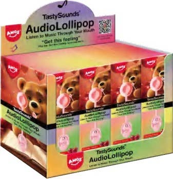 AMOS TASTYSOUNDS SWEET POP AUDIO LOLLIPOP - CHERRY