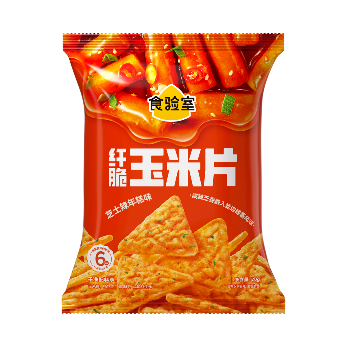 Shiyanshi Corn Chips (Cheese Spicy Rice Cake Flavor) 70g