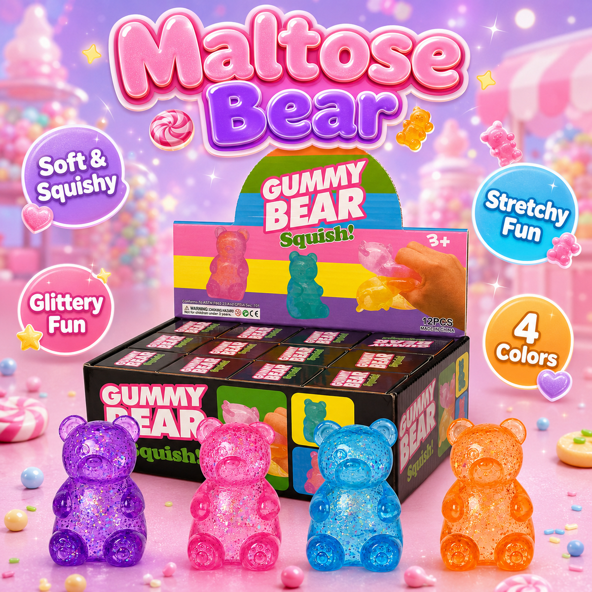 Maltose Squishy - Glitter Bears
