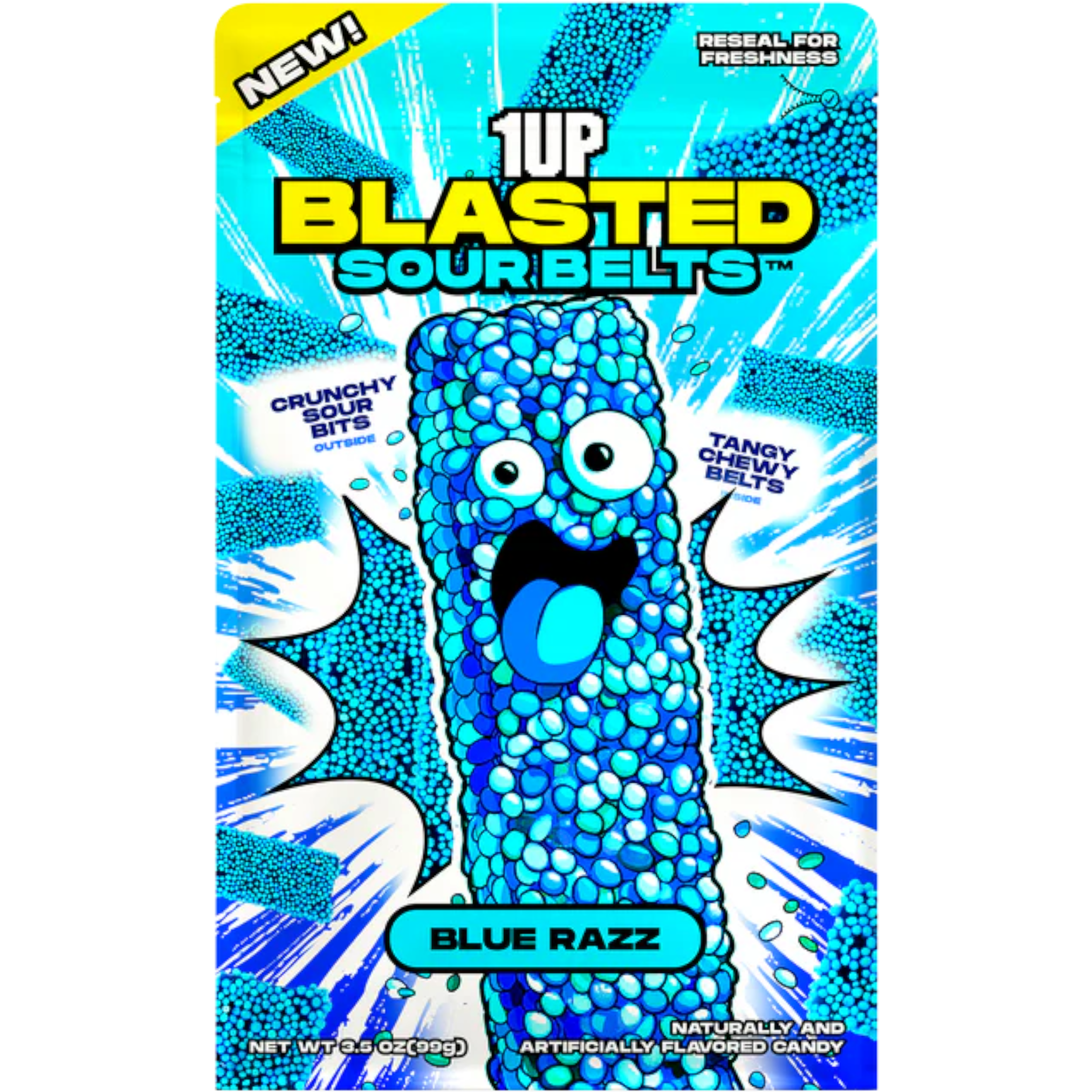 1UP Blasted Blue Razz Sour Belts