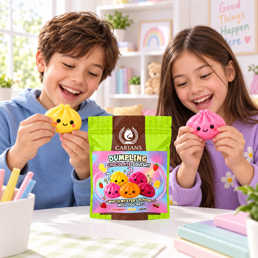Edible Dumpling Chocolate Squishy – Mystery Strawberry, Banana or Caramel Flavor