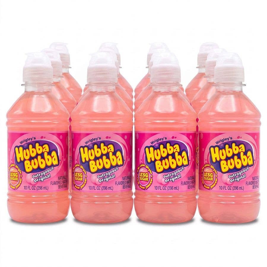 Hubba Bubba Original Bubble Gum Candy Drink 10oz Bottle 12 Pack