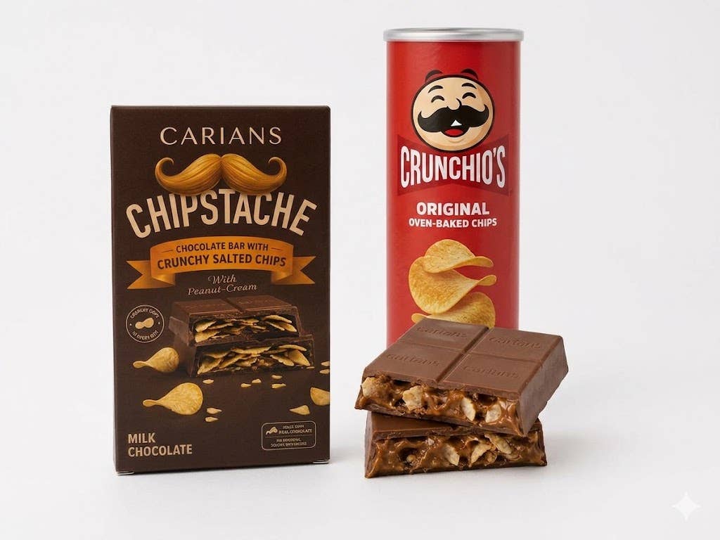 Chipstache Pringles Chips Chocolate Bar 4.6 oz (130g)