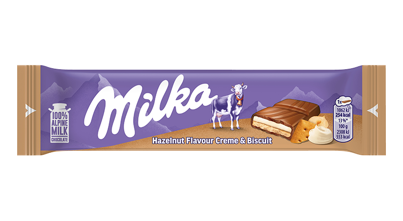Milka Hazelnut Crème & Biscuit Bar 46g (Germany)
