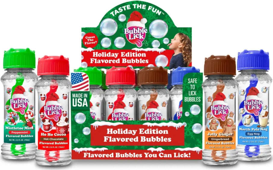 Bubble Lick Holiday Edition Flavored Bubbles, Christmas