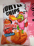 Turtle chips carbonara hot chicken