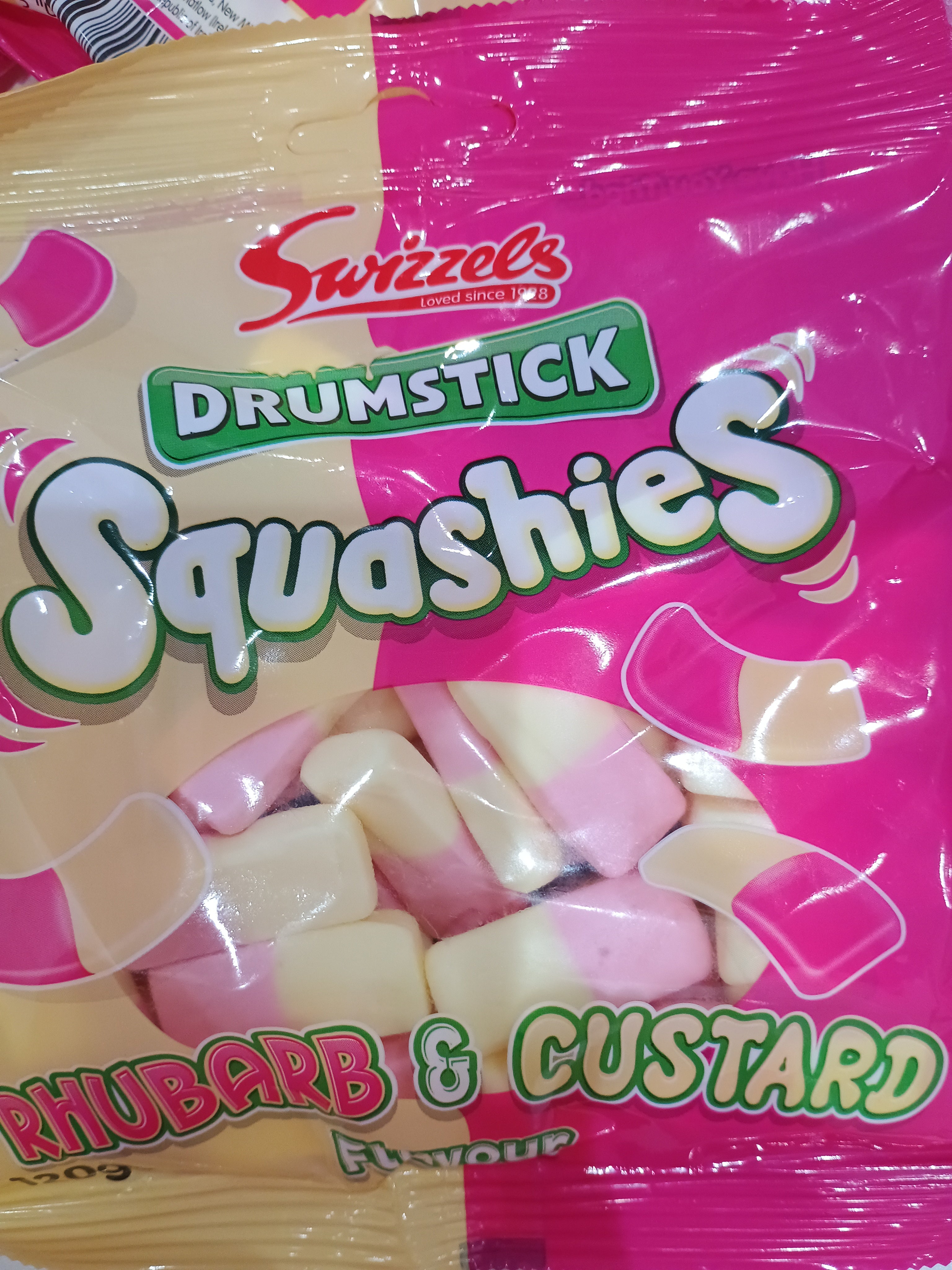 Swizzels Squashies rhubarb and custard flavor