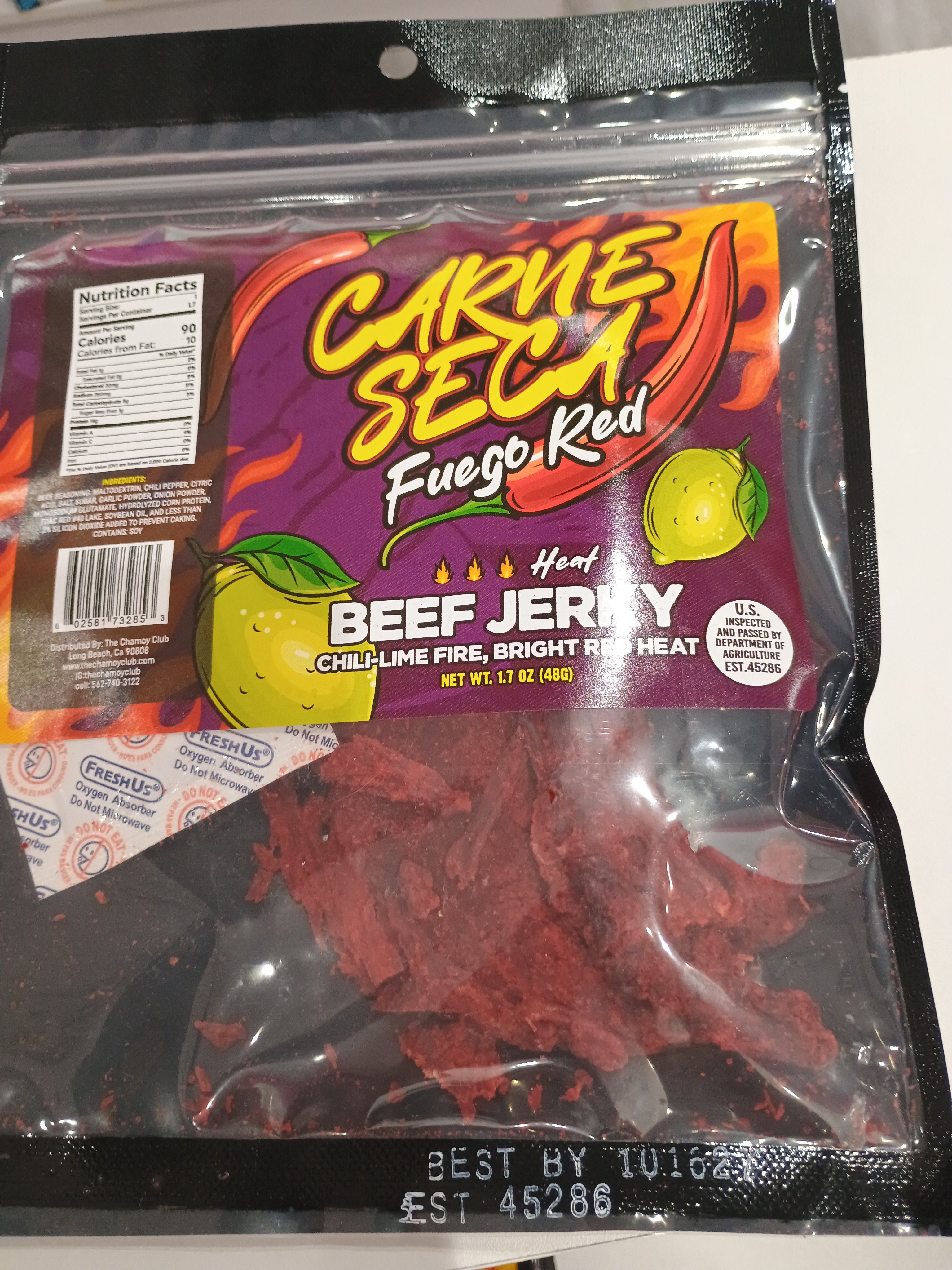 Carne seca fuega red beef jerky